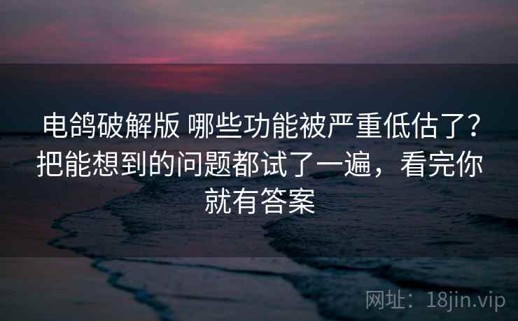 电鸽破解版 哪些功能被严重低估了?把能想到的问题都试了一遍,看完你就有答案 电鸽破解版 哪些功能被严重低估了?把能想到的问题都试了一遍,看完你就有答案