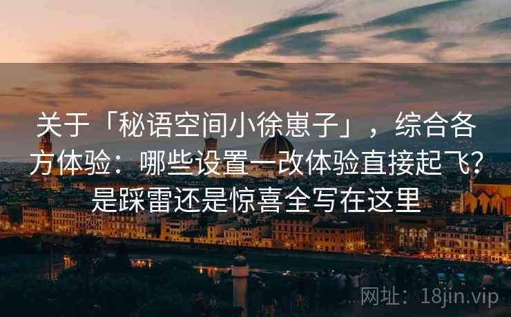 关于「秘语空间小徐崽子」，综合各方体验：哪些设置一改体验直接起飞？是踩雷还是惊喜全写在这里